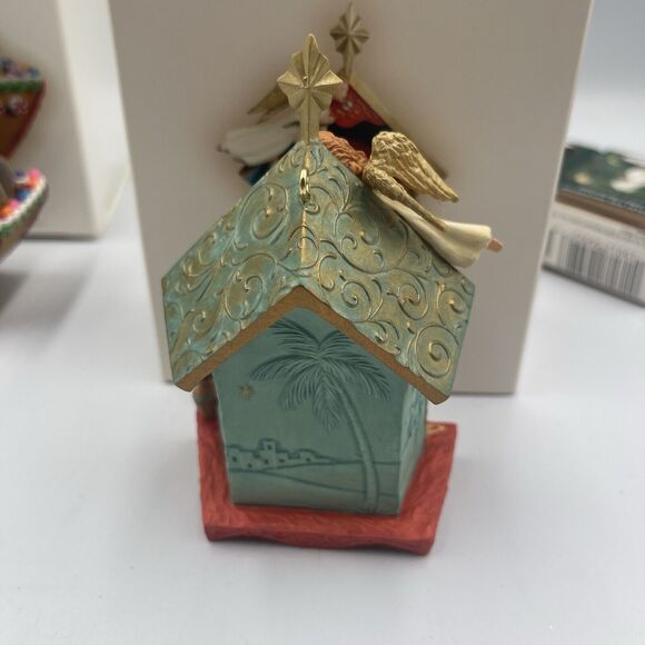Lot Of 5 Hallmark Ornaments Religious Nativity Angel Cross Jesus Christmas - Picture 6 of 8